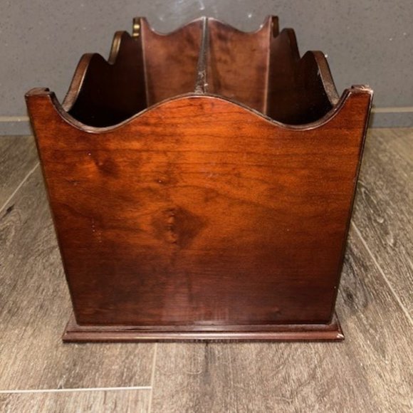 Bombay Company Solid Cherry Wood Magazine Rack Holder - Picture 5 of 12